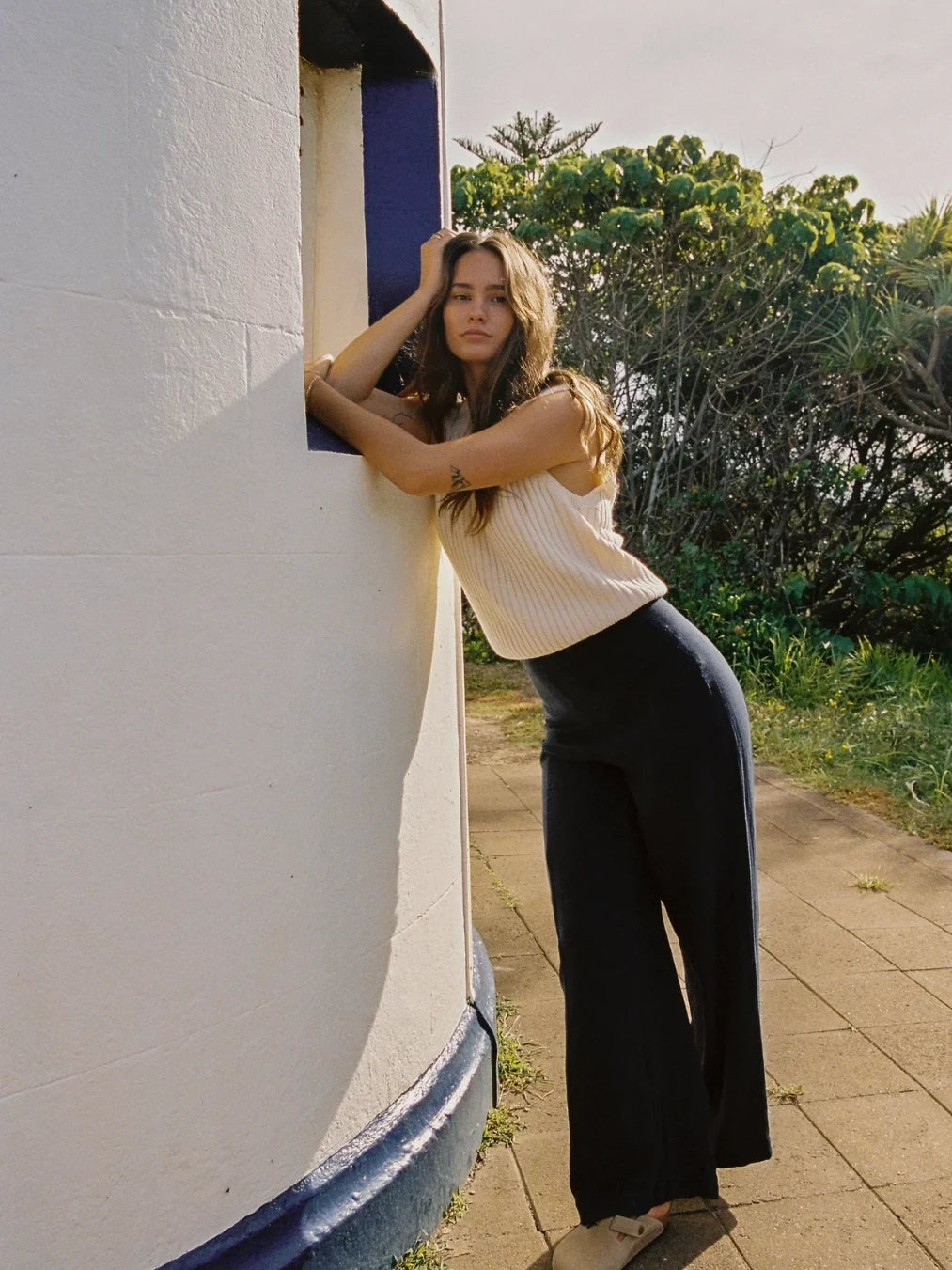 RHYTHM WHITEHAVEN WIDE LEG PANT NAVY