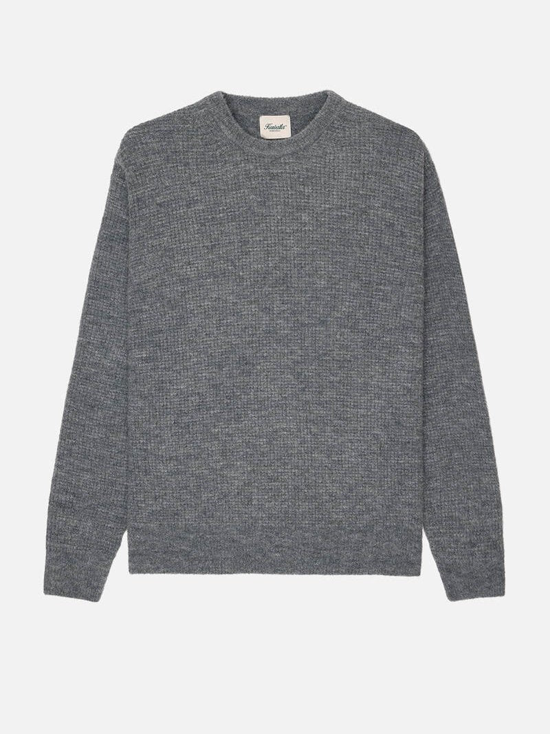 KUWALLA BRUSHED KNIT CREW SWEATER GREY