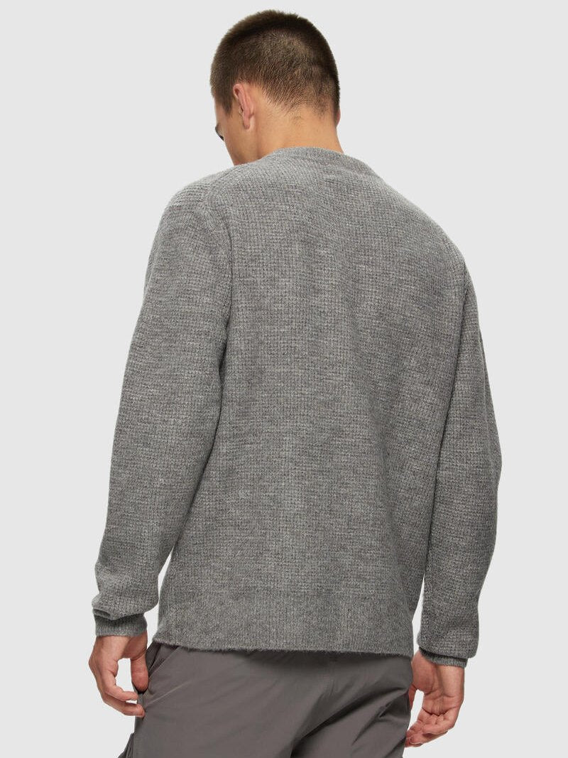 KUWALLA BRUSHED KNIT CREW SWEATER GREY