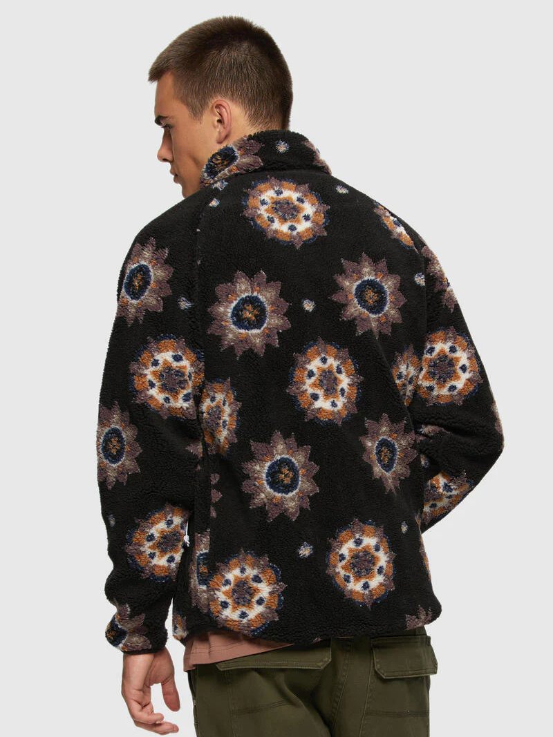 KUWALLA PRINTED TERRY FLEECE JACKET TILES