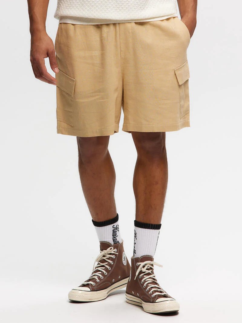 KUWALLA LINEN CARGO SHORT BEIGE