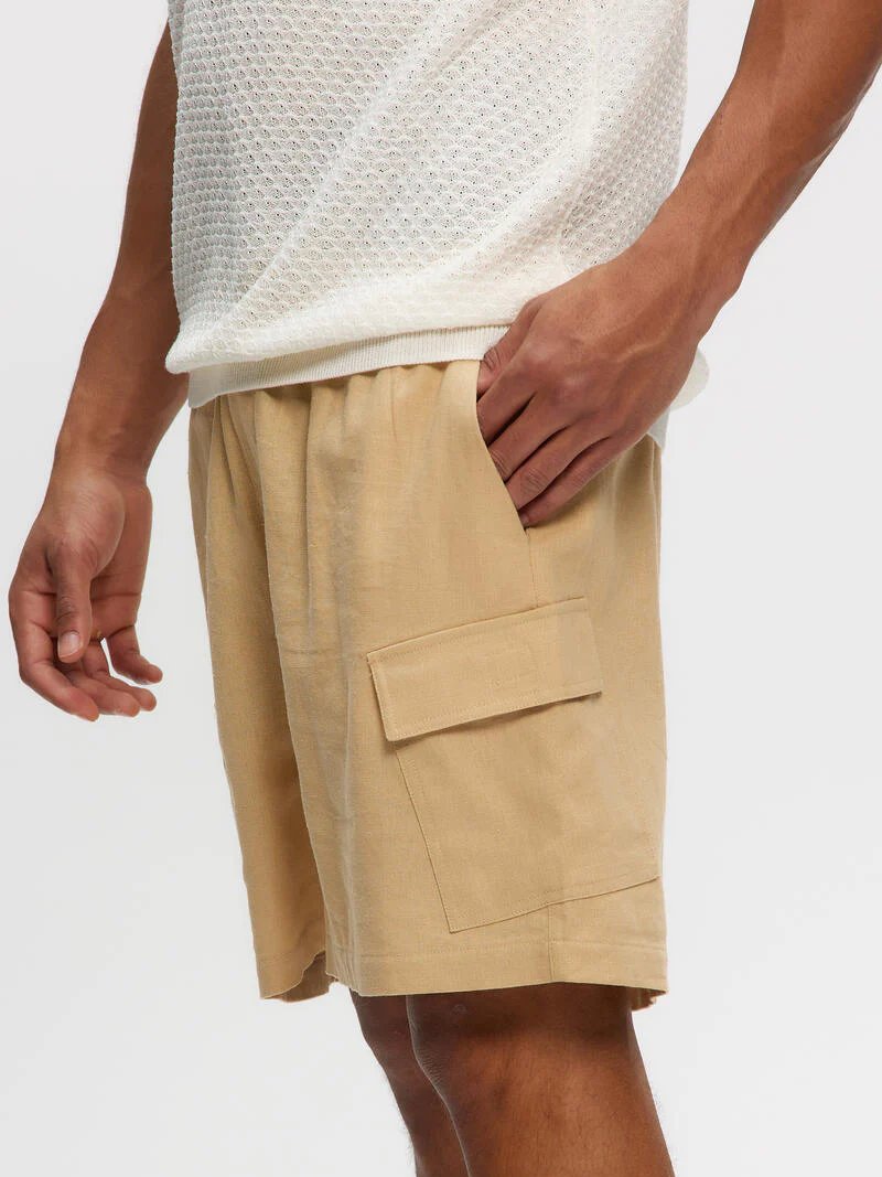 KUWALLA LINEN CARGO SHORT BEIGE