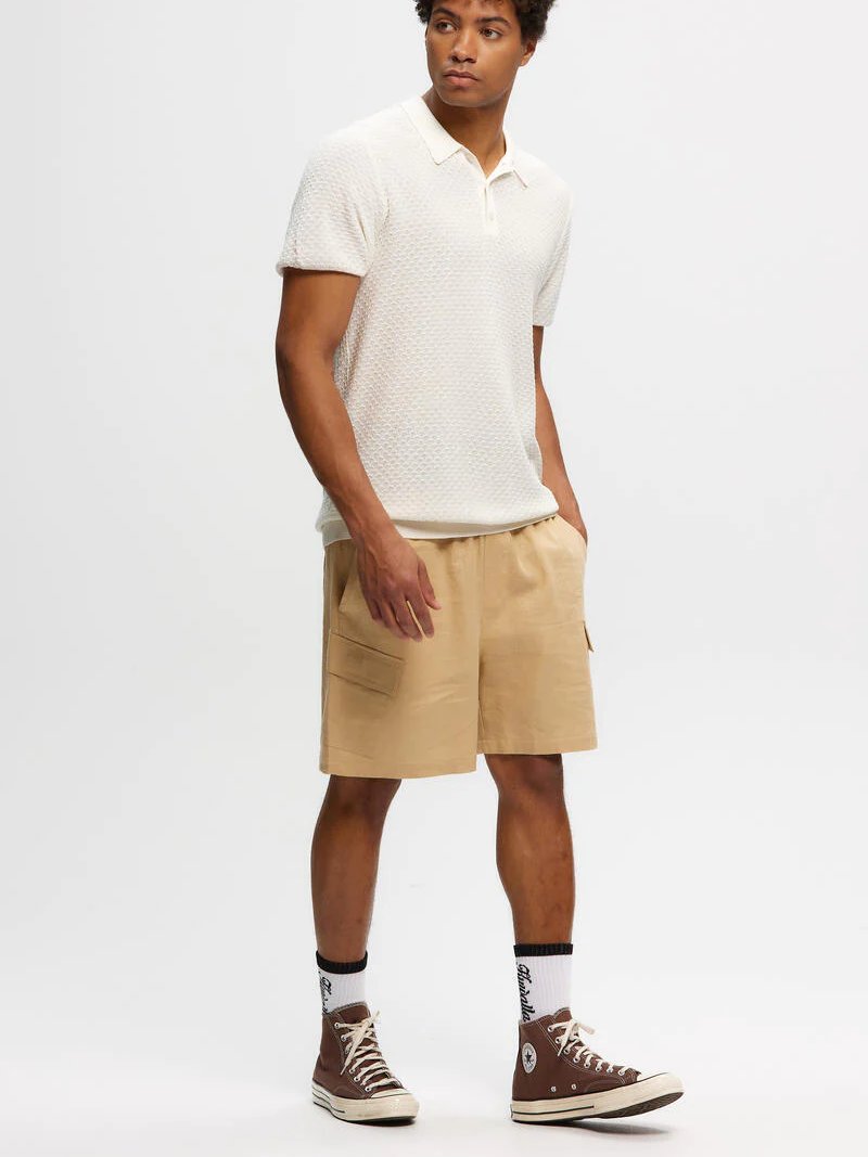 KUWALLA LINEN CARGO SHORT BEIGE