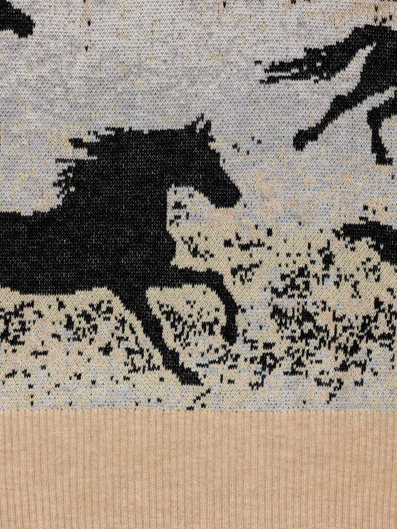 KUWALLA JACQUARD KNIT SWEATER WILD STALLION