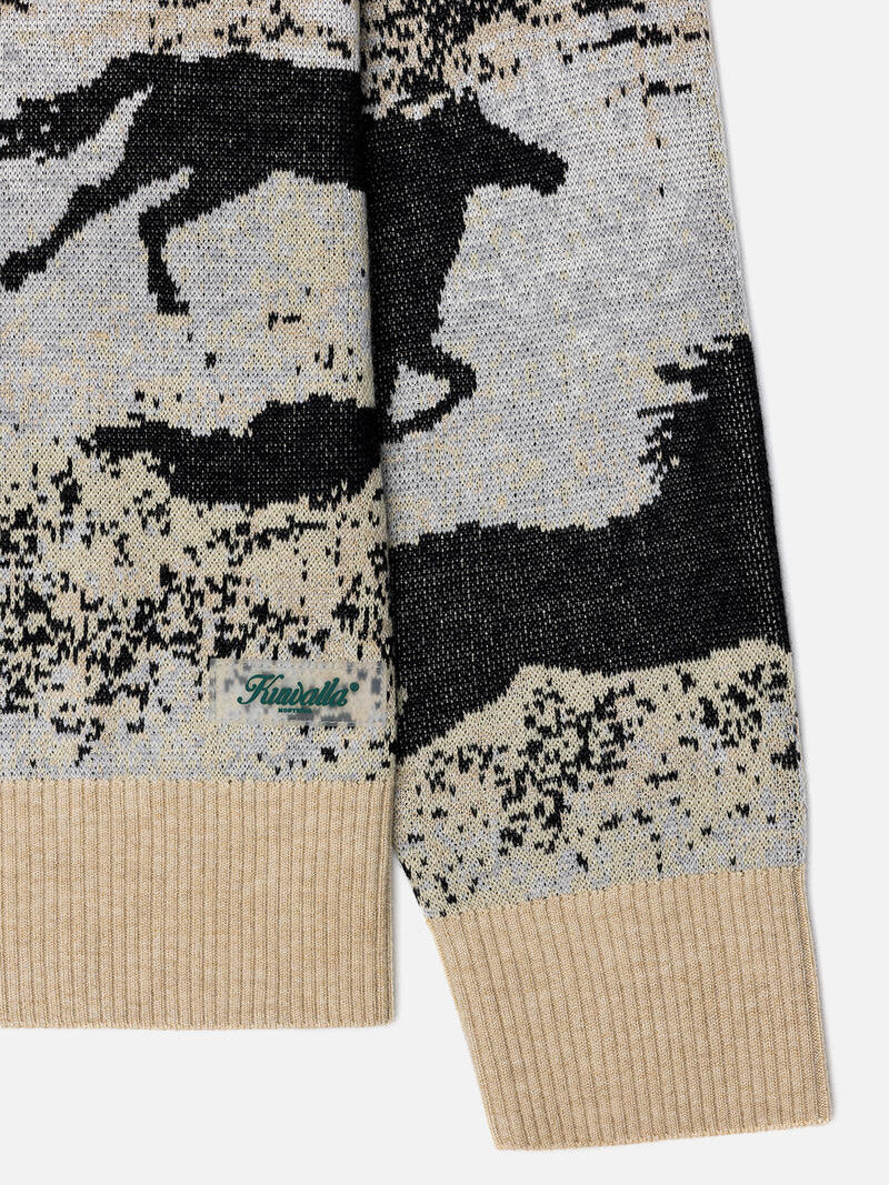 KUWALLA JACQUARD KNIT SWEATER WILD STALLION