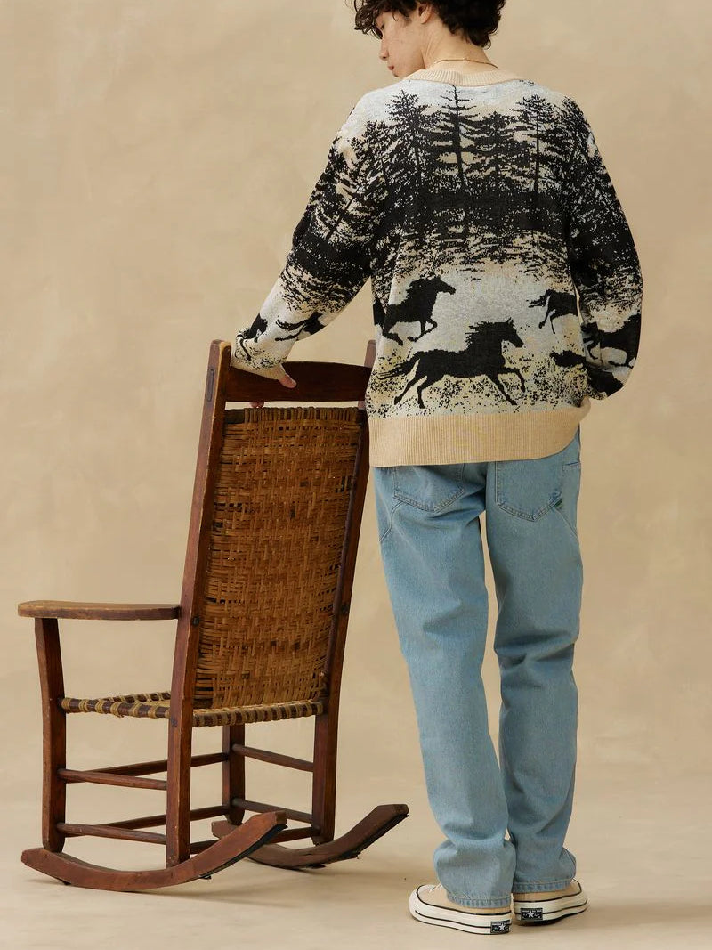 KUWALLA JACQUARD KNIT SWEATER WILD STALLION