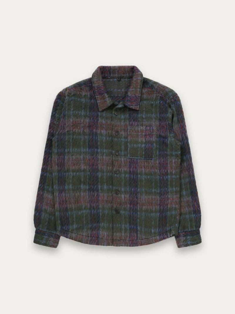 KUWALLA FAUX MOHAIR SHIRT GREEN