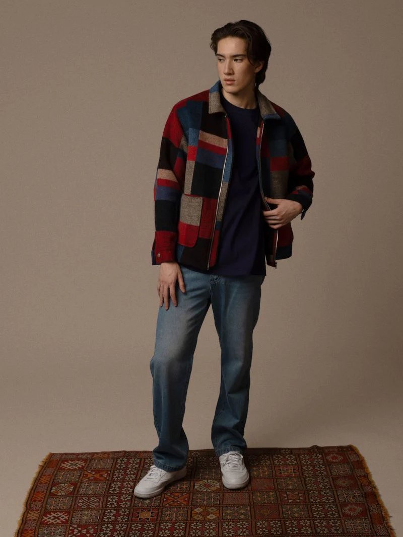 KUWALLA CHECK JACKET BLUE/RED
