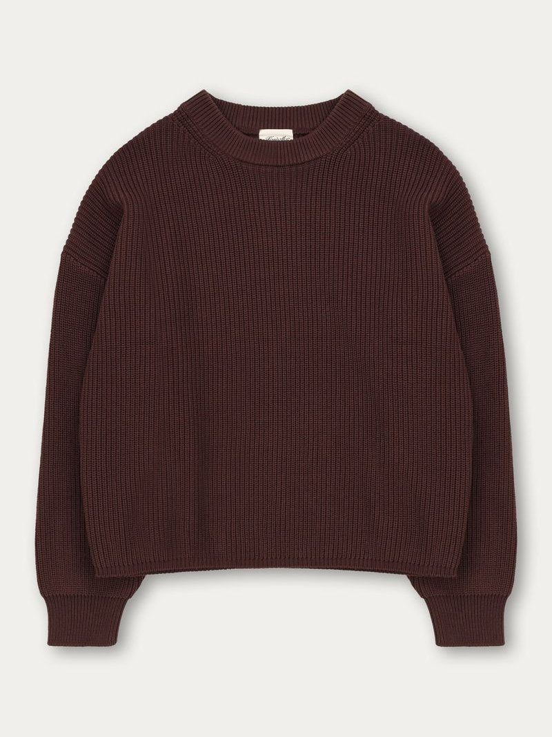 KUWALLA KNITTED BOX CREW SWEATER COFFEE
