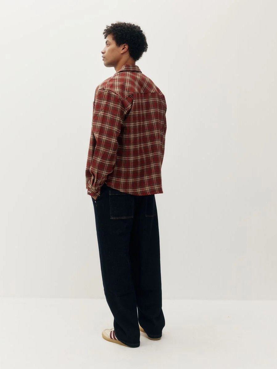 KUWALLA PLANNEL PLAID SHIRT BURNT ORANGE