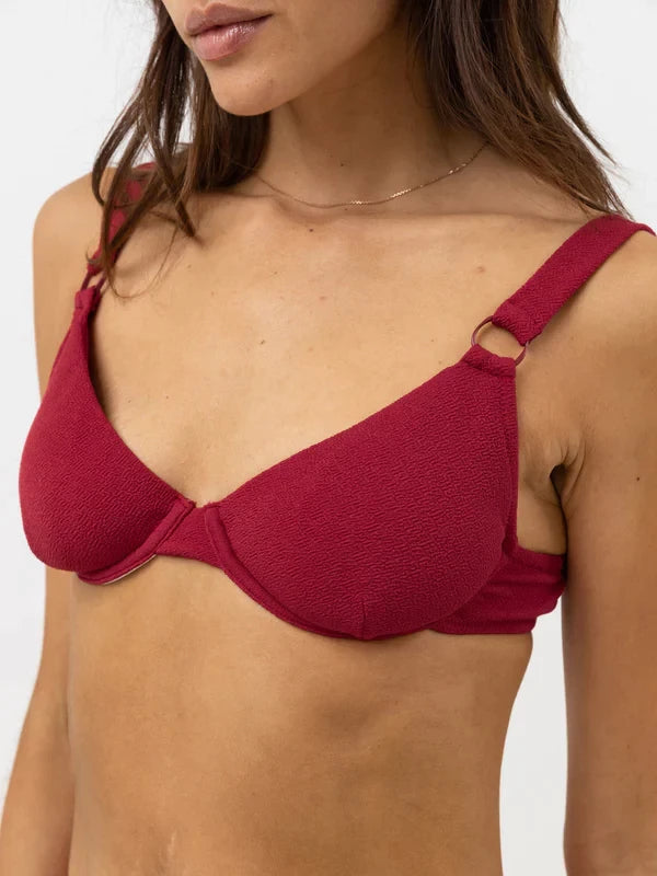 RHYTHM AVOCA RING UNDERWIRE SWIM TOP BERRY