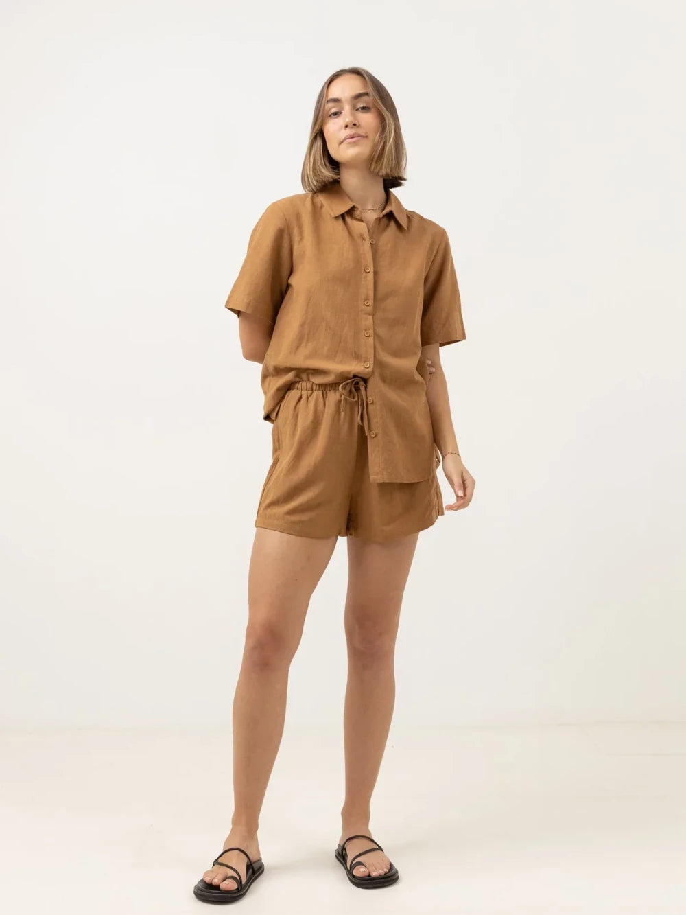 RHYTHM SUNRISE SHORT SLEEVE SHIRT TAN