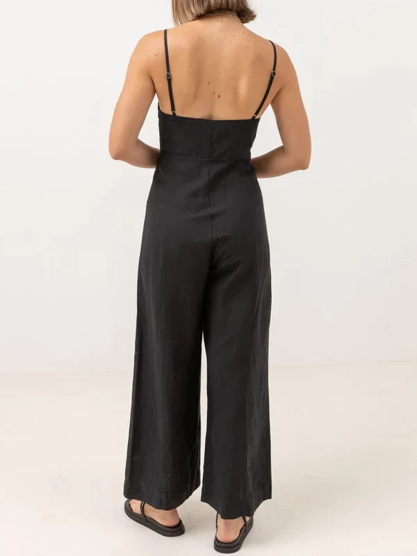 RHYTHM ANDRES WIDE LEG JUMPSUIT BLACK