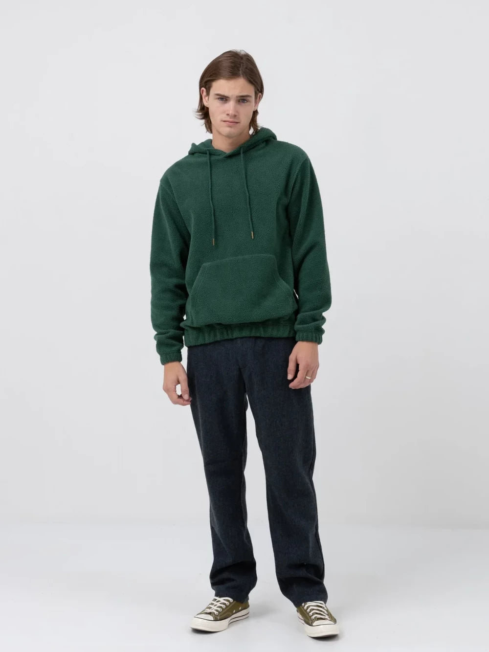 RHYTHM REVERSE FLEECE HOOD KELP