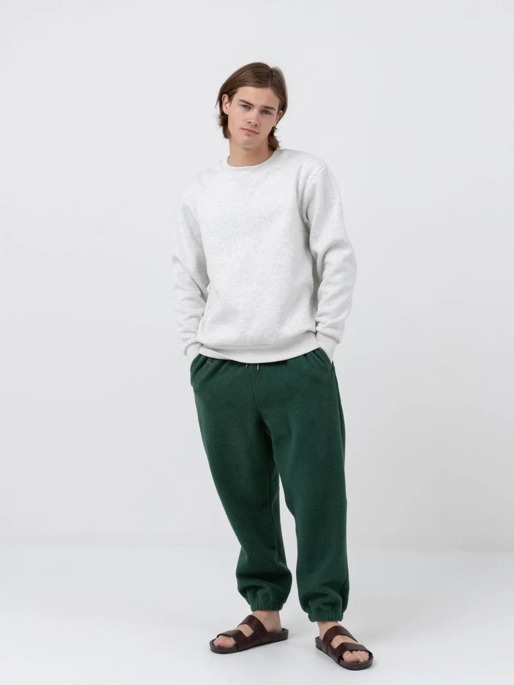RHYTHM REVERSE FLEECE PANT KELP
