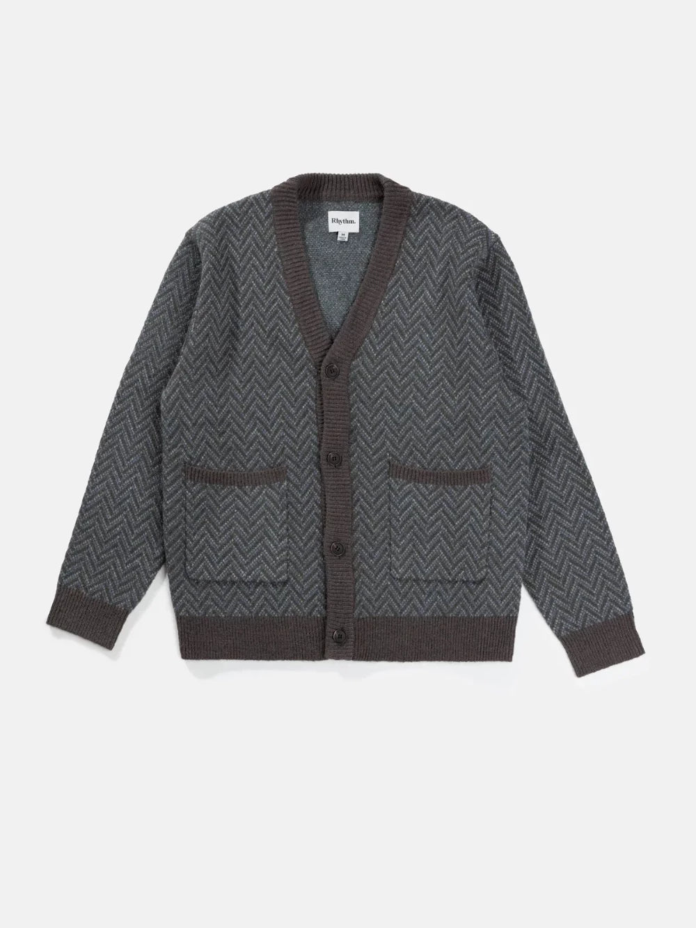 RHYTHM MOHAIR HERRINGBONE CARDIGAN PACIFIC
