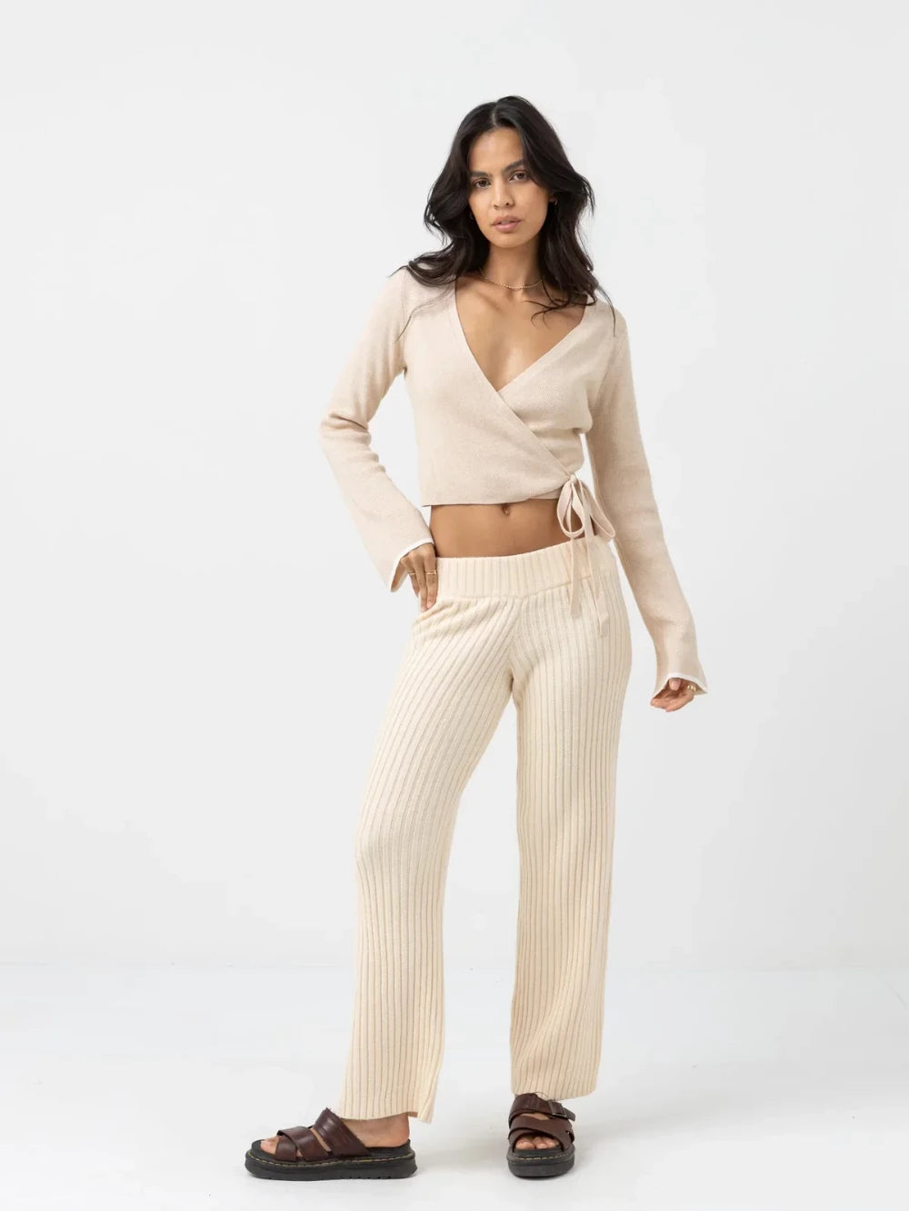 RHYTHM BALLET WRAP TOP OATMEAL