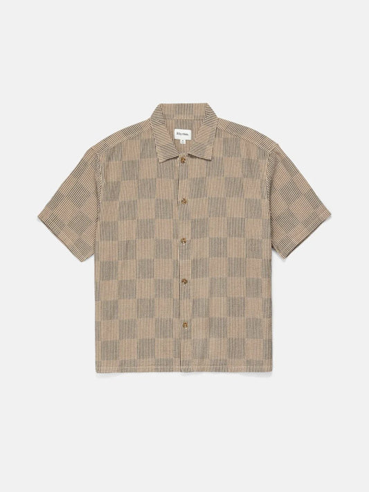RHYTHM TANNER CHECK SHORT SLEEVE SHIRT TOBACCO