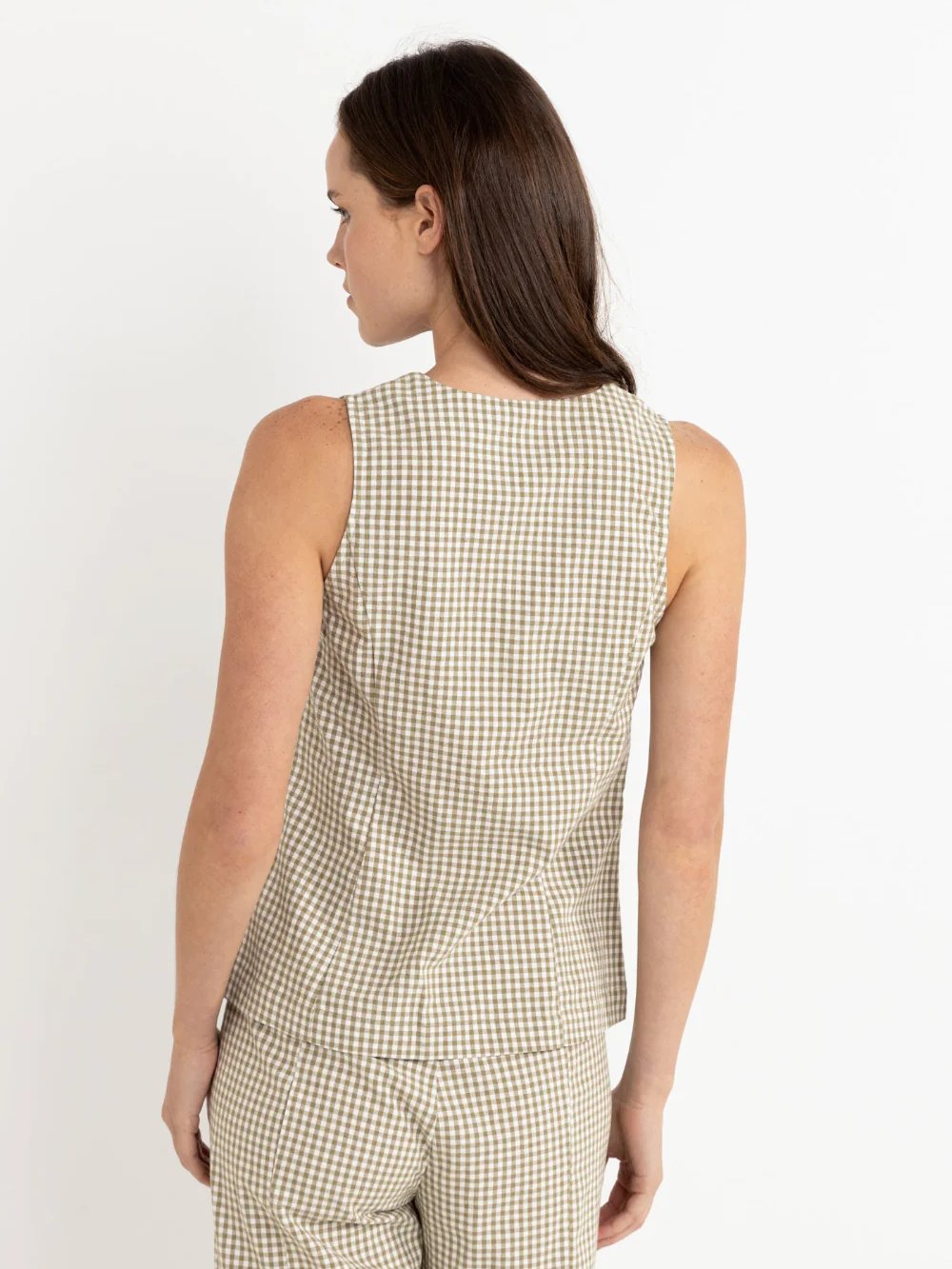 RHYTHM LOLA CHECK WRAP FRONT VEST OLIVE