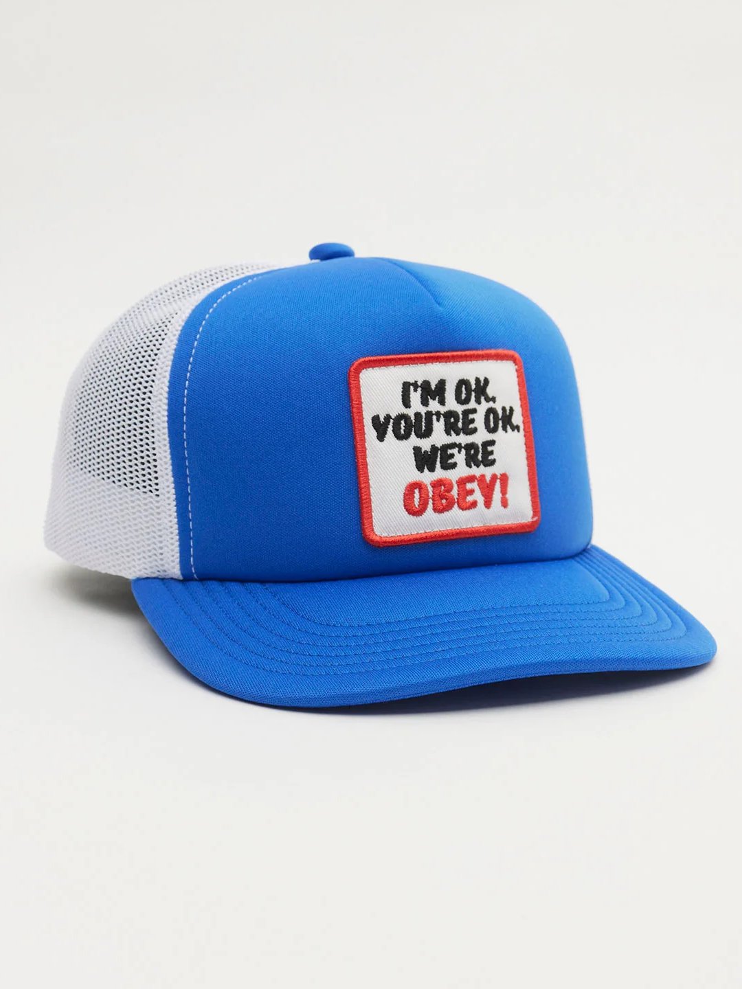 OBEY OKAY FOAM TRUCKER HAT TRUE BLUE
