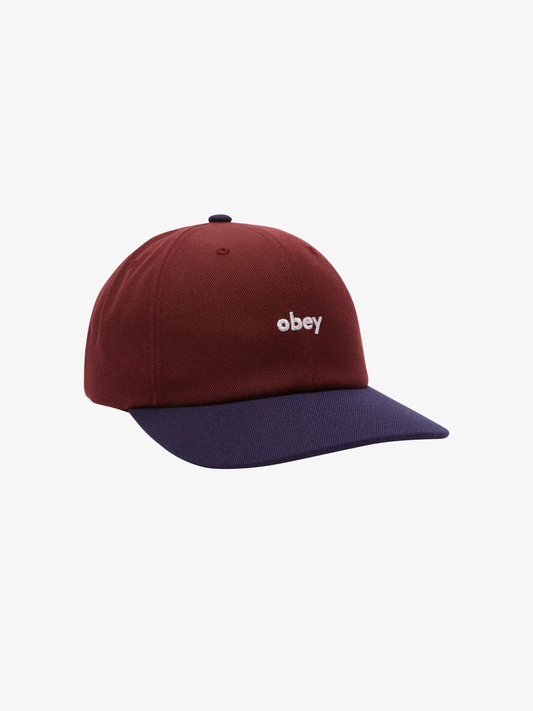 OBEY 2 TONE 6 PANEL SNAPBACK MAROON MULTI