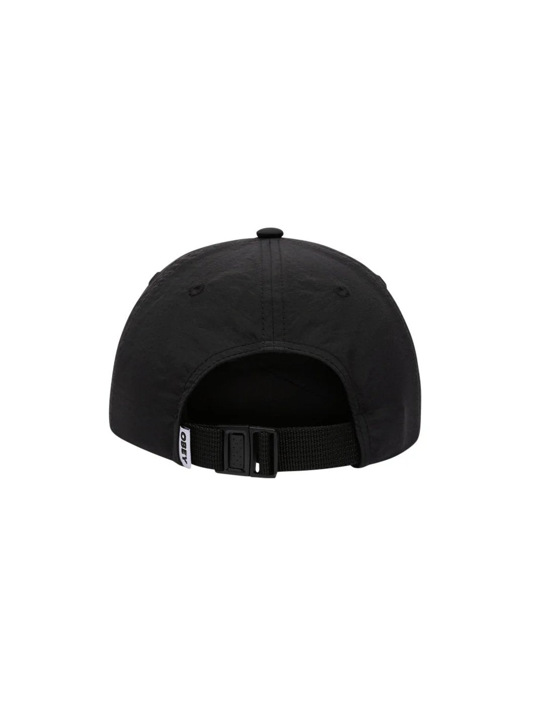 OBEY SCRIPT NYLON 6 PANEL STRAPBACK HAT BLACK