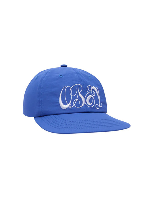 OBEY SCRIPT NYLON 6 PANEL STRAPBACK HAT BLUE
