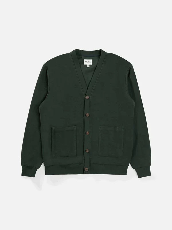 RHYTHM REVERSE TERRY CARDIGAN PINE