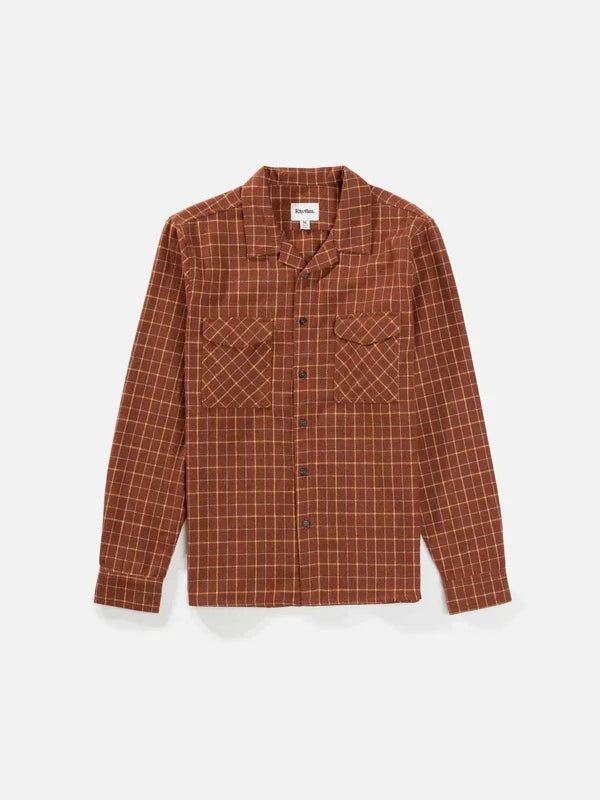 RHYTHM BOX LONG SLEEVE FLANNEL RUST