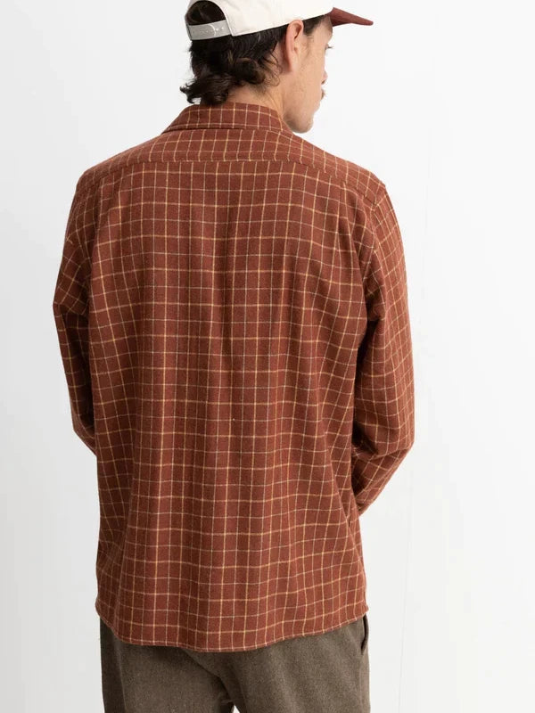 RHYTHM BOX LONG SLEEVE FLANNEL RUST