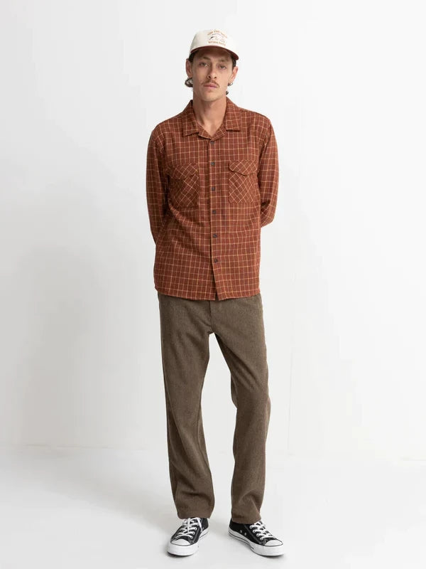 RHYTHM BOX LONG SLEEVE FLANNEL RUST