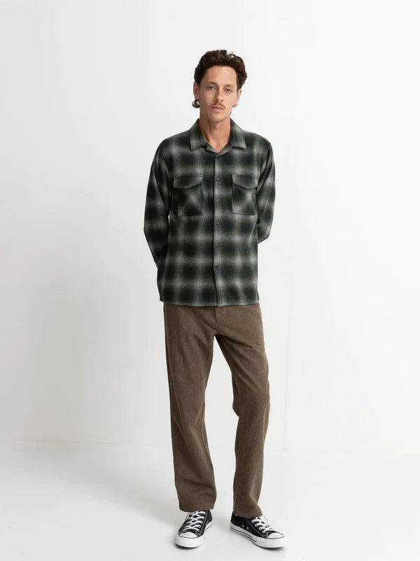 RHYTHM PLAID LONG SLEEVE FLANNEL PINE