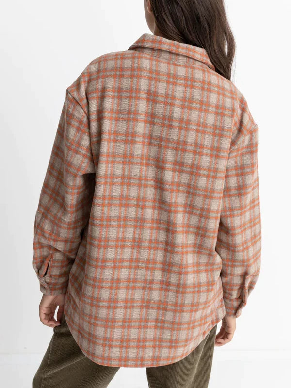 RHYTHM FLANNEL OVERSIZED SHIRT ORANGE