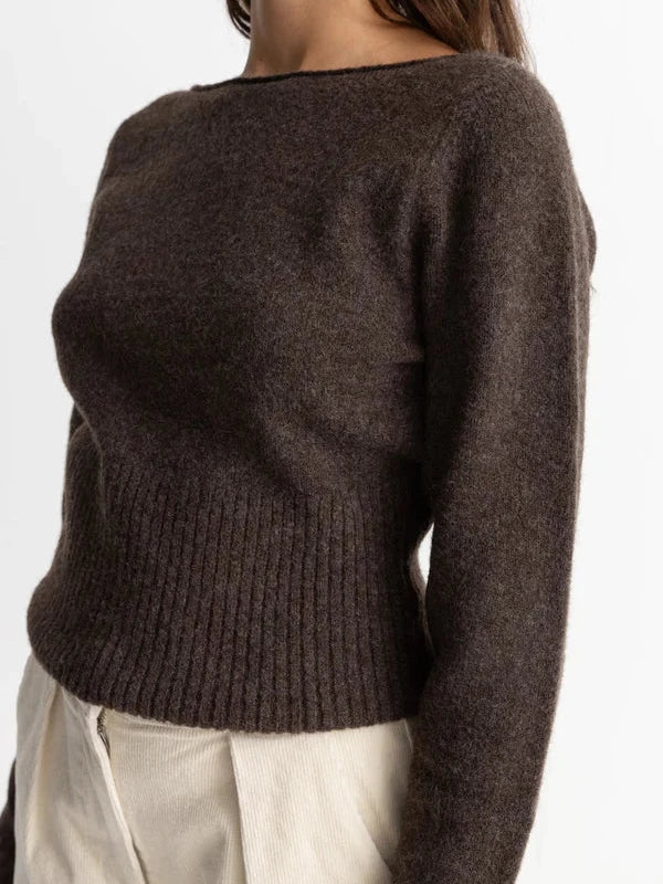 RHYTHM CHLOE KNIT SWEATER CHOCOLATE