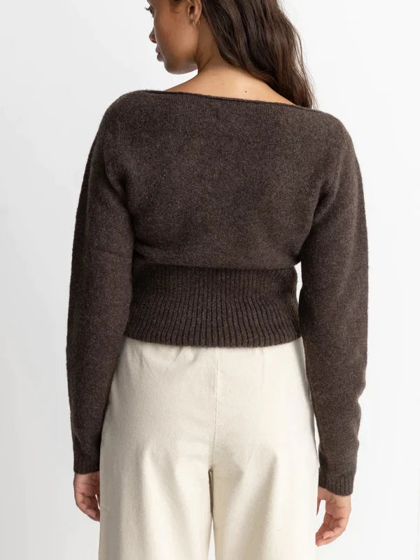 RHYTHM CHLOE KNIT SWEATER CHOCOLATE