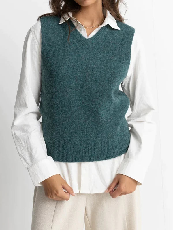 RHYTHM SHELL BEACH SWEATER VEST SEA GREEN