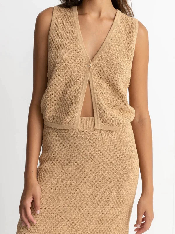 RHYTHM JONI KNIT VEST SAND 