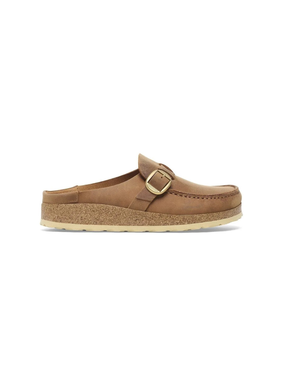 BIRKENSTOCK BUCKLEY OILED LEATHER CLOG COGNAC