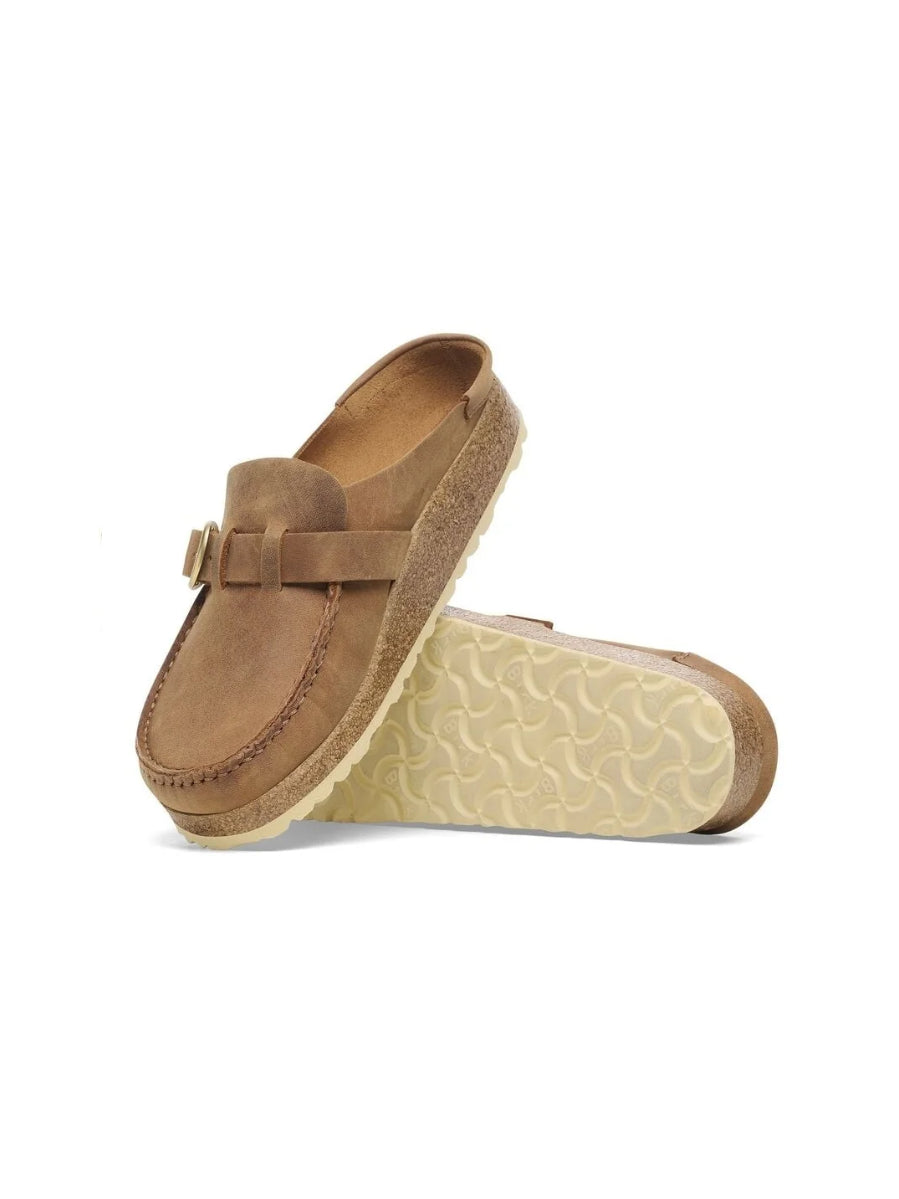 BIRKENSTOCK BUCKLEY OILED LEATHER CLOG COGNAC