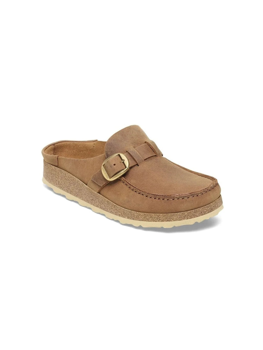 BIRKENSTOCK BUCKLEY OILED LEATHER CLOG COGNAC