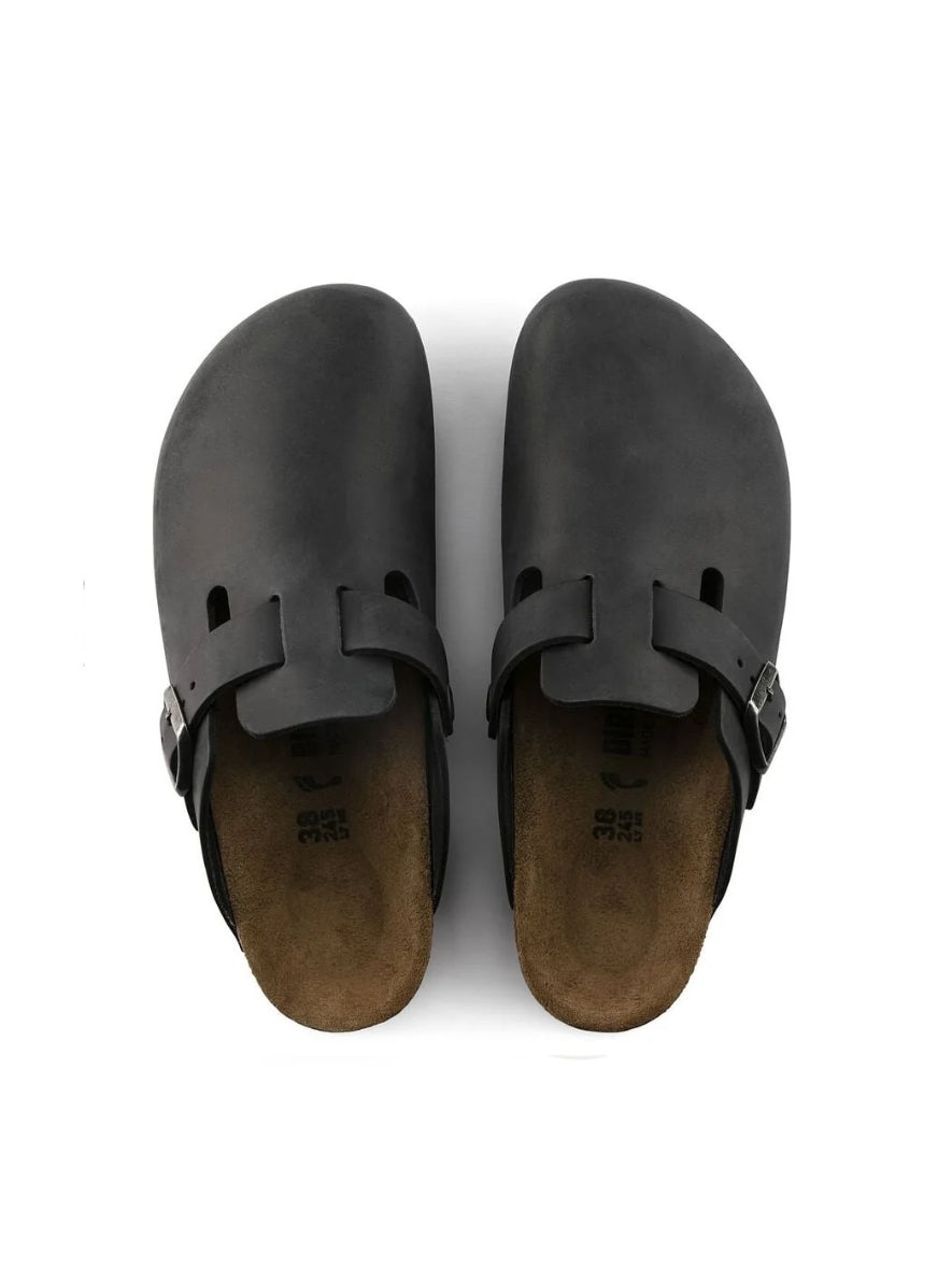 BIRKENSTOCK BOSTON OILED LEATHER BLACK