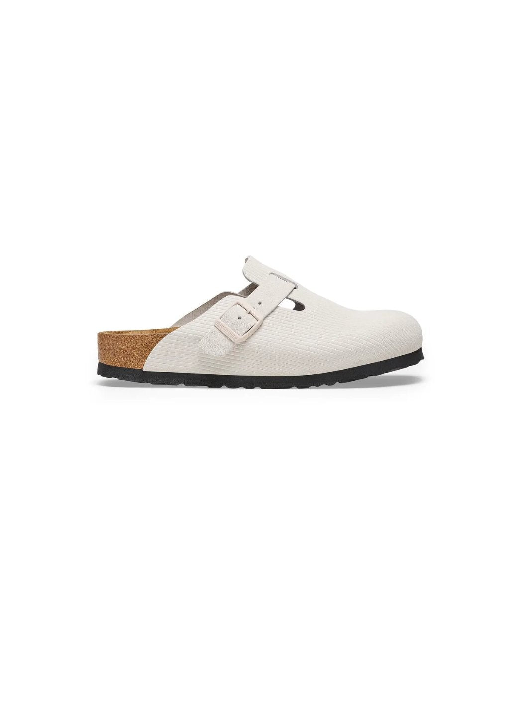 BIRKENSTOCK BOSTON SUEDE EMBOSSED CORDUROY ANTIQUE WHITE