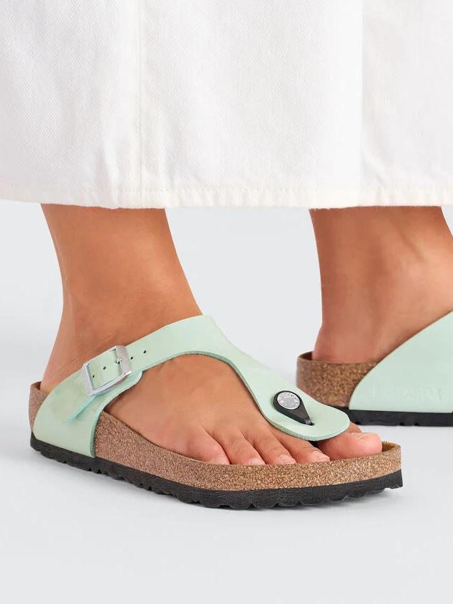 BIRKENSTOCK GIZEH BF PATENT SURF GREEN