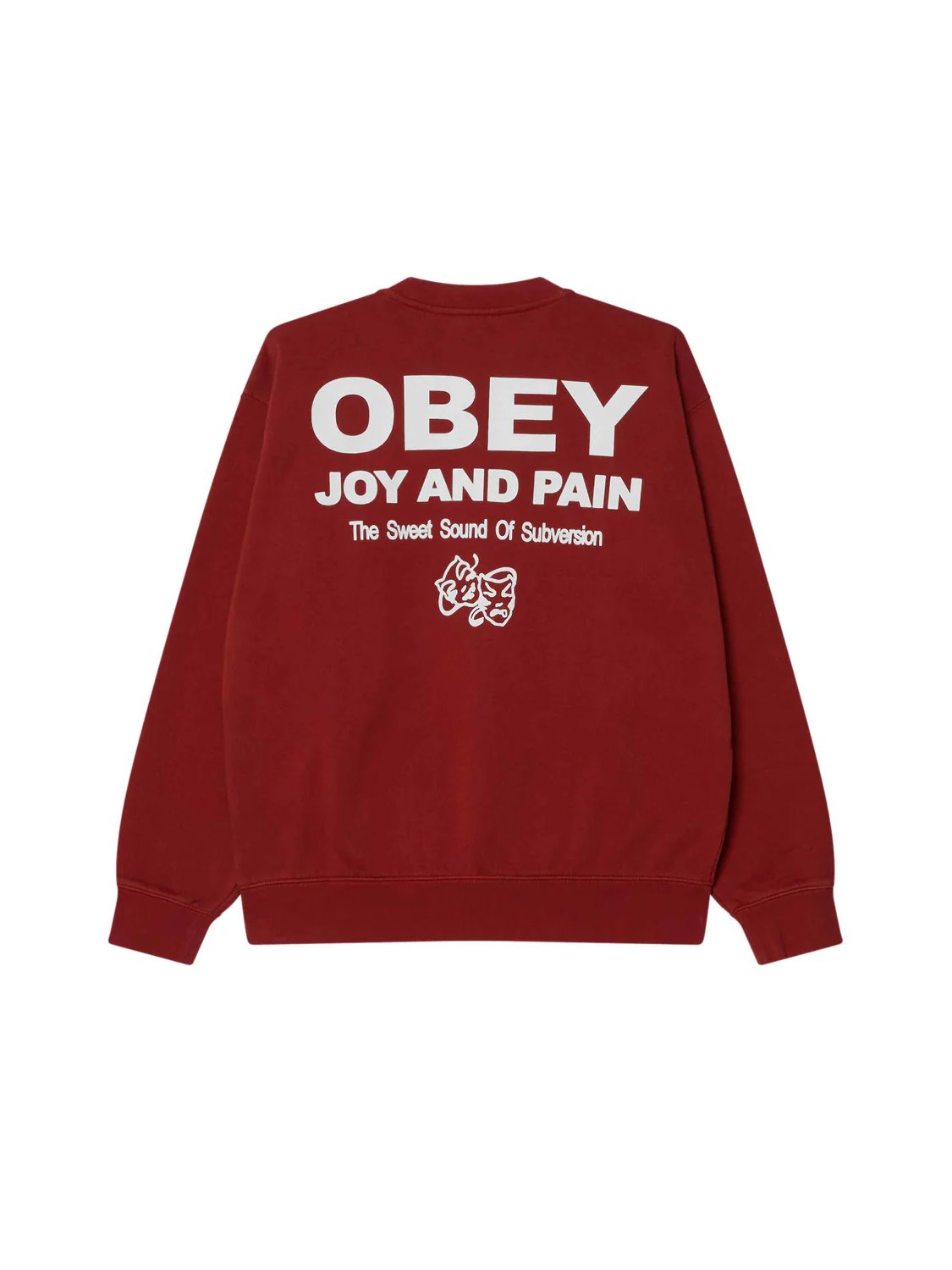 OBEY JOY FADED CREWNECK RED OCHRE