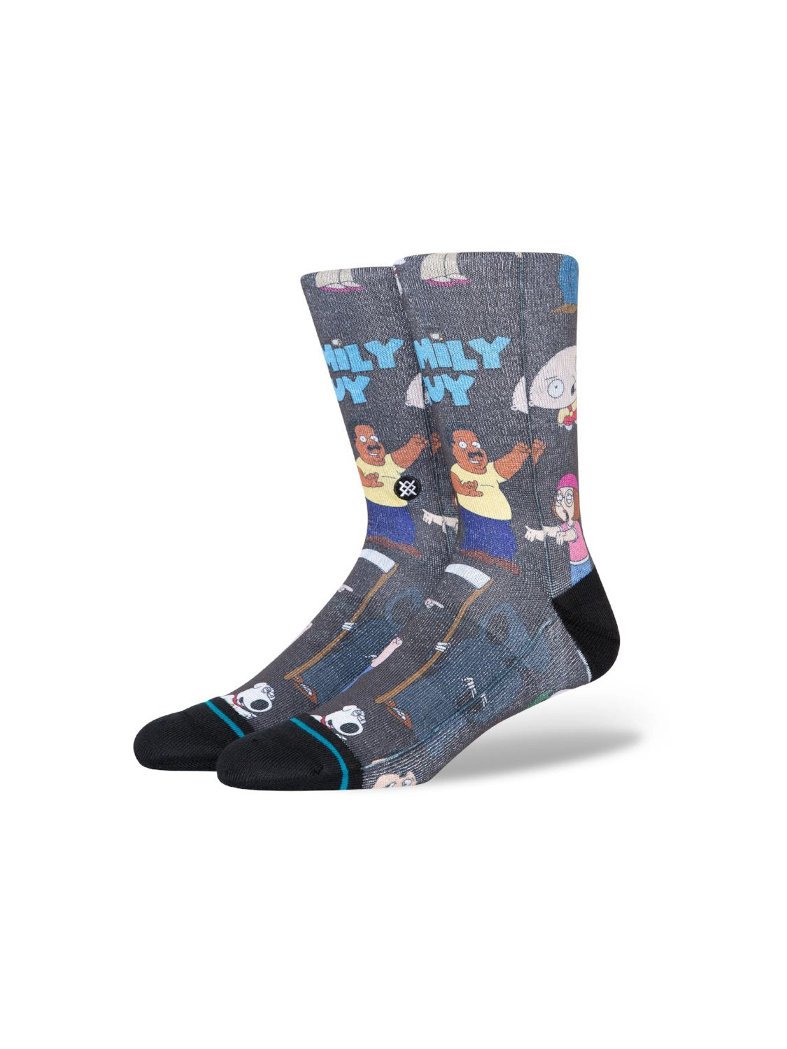 STANCE X FAMILY GUY POLY CREW SOCKS BLACK