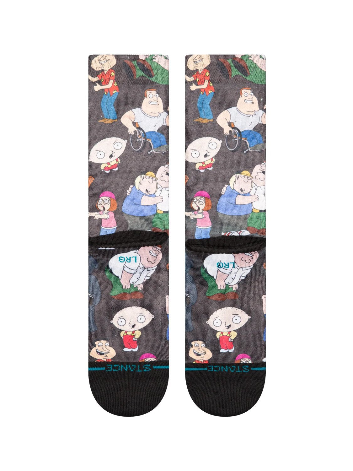 STANCE X FAMILY GUY POLY CREW SOCKS BLACK