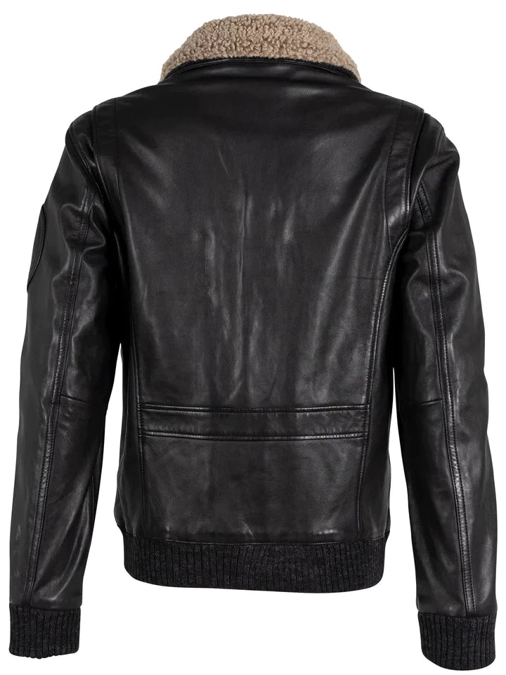 MAURITIUS STARPATROL LEATHER JACKET BLACK