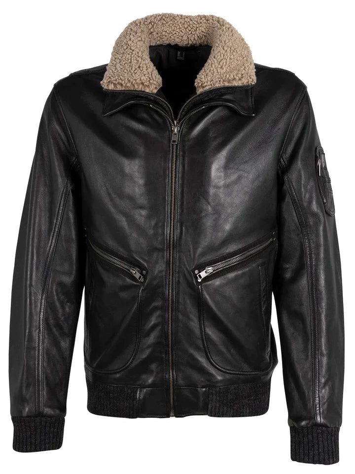 MAURITIUS STARPATROL LEATHER JACKET BLACK 