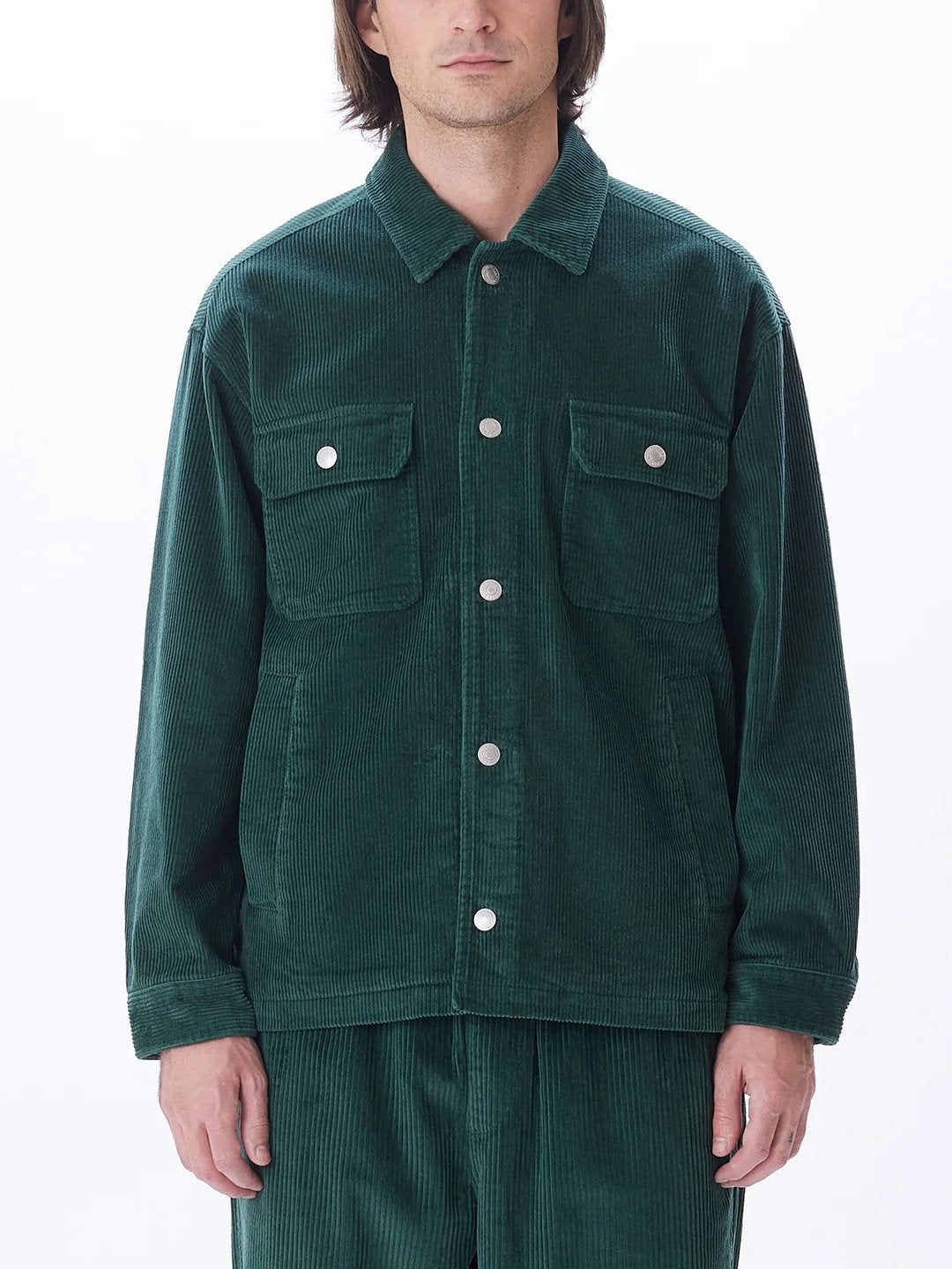 OBEY BENNY CORD SHIRT JACKET DARK CEDAR