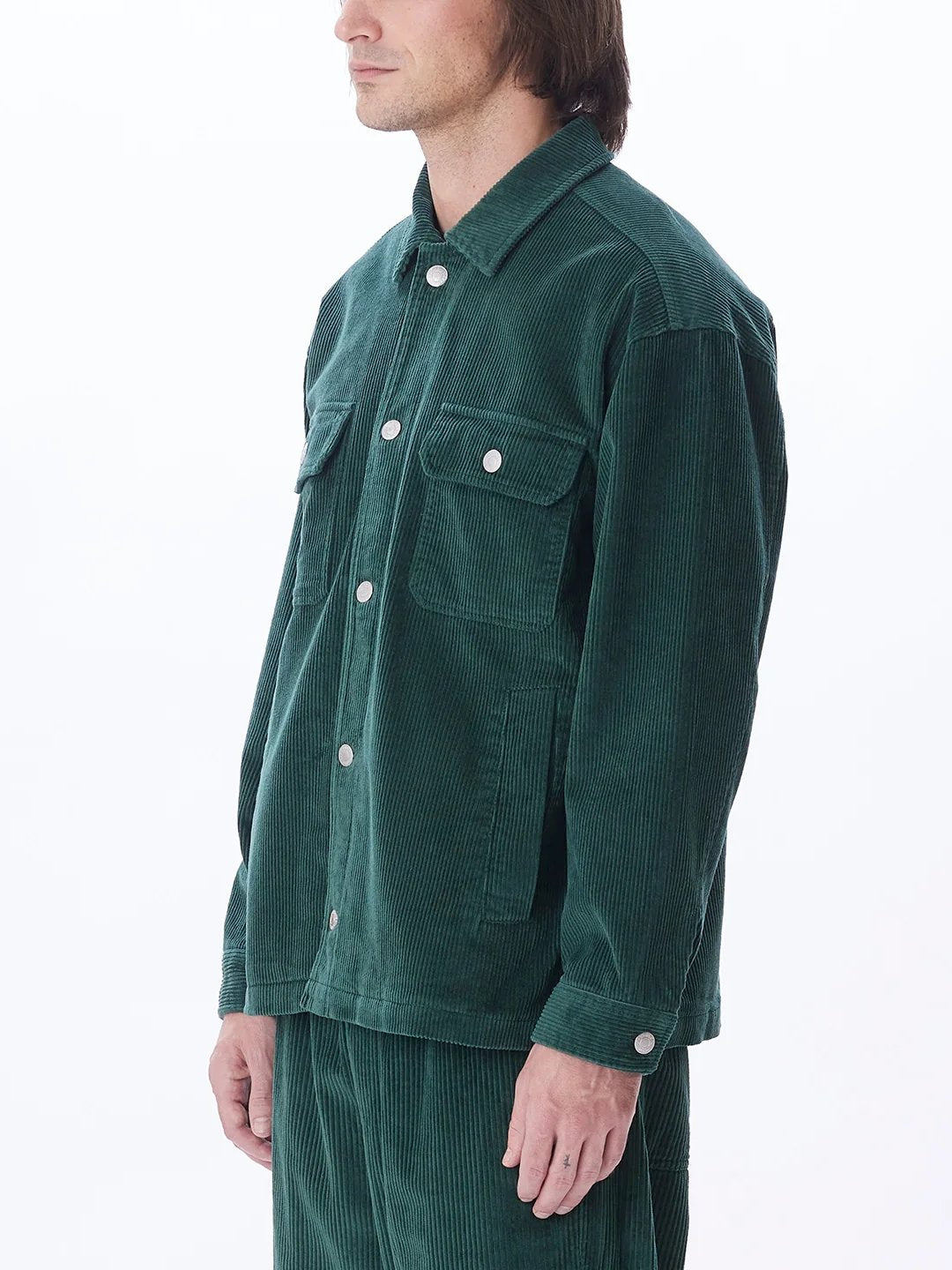 OBEY BENNY CORD SHIRT JACKET DARK CEDAR